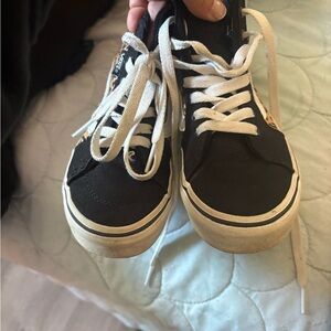 Vans Leopard Print and Black Sneakers